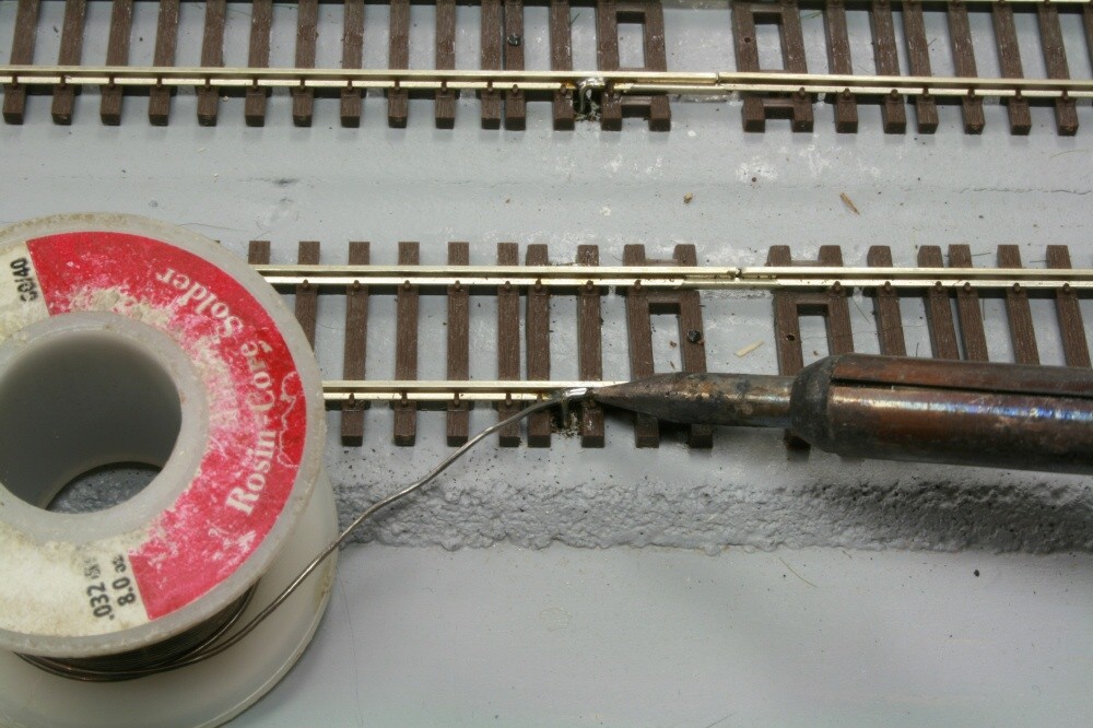 Soldering model railway sales track